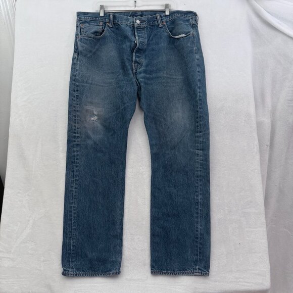 Levis 501 Jeans Mens 40x32 (40x30) Blue Original Fit Button Fly Straight Leg - Picture 1 of 13